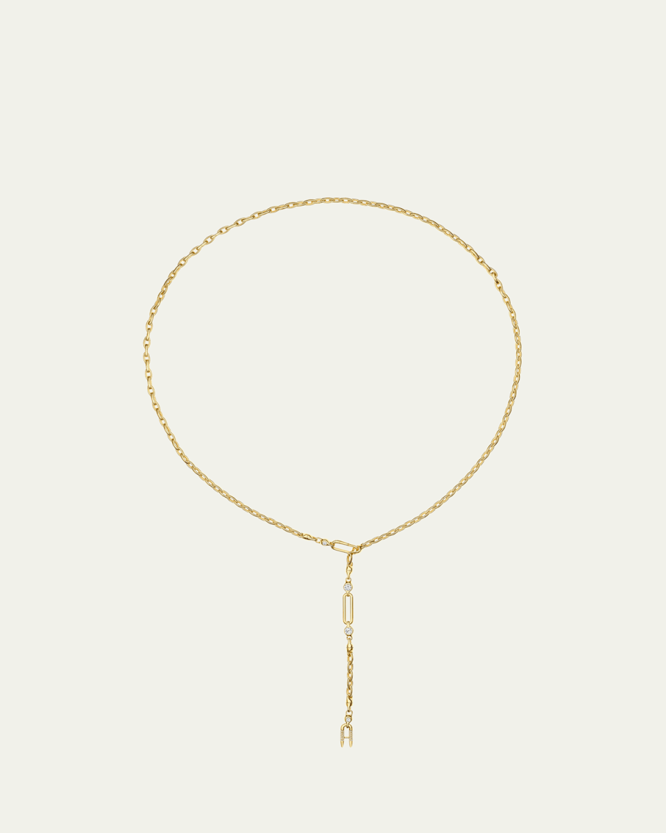 18K Yellow Gold Diamond Hinge Necklace